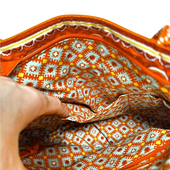 Vera Bradley Orange Boho Floral Medallion Medium Shoulder Bag - NWOT - Picture 7 of 7